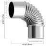 Takelablaze 4PCS Elbow Pipe 90 Degree Chimney 2.36" Stainless Steel