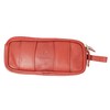 Soft Red Goat Leather Double Spectacle Glasses Case with Belt