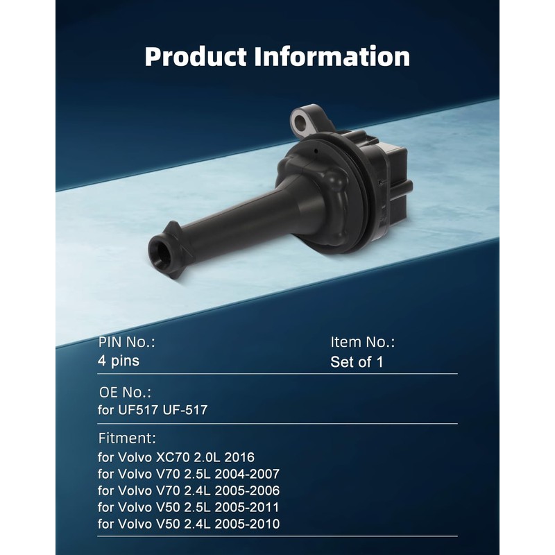 ECCPP ignition coil coils UF517 1 PCS,for Volvo XC70 2.0L