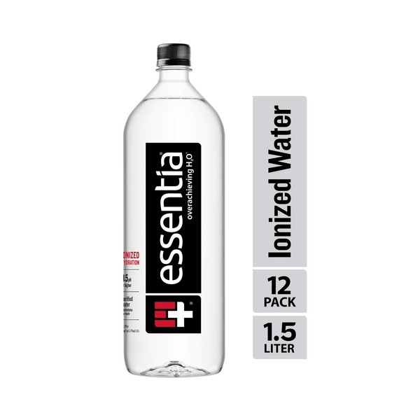 Essentia Water, Ionized and Alkaline Hydration, Mineral Infused with 9.5 pH or Higher, Electrolytes for Taste, Pure Drinking Water, 50.7 Fl Oz Bottles, Pack of 12