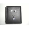 DIVINE ELEGANCE STERLING SILVER & CZ'S SOLITAIRE EARRINGS & NECKLACE