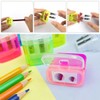 KOLZEMV Pack of 4 4 Colours Pencil Sharpener with Container,