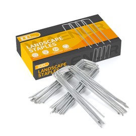 WAENLIR 6 inch 100 Pack Garden Staples Galvanized Landscape Stakes, Heavy Duty Fence Stakes Sod Pins for Securing Weed Fabric Barrier,Ground Cover, Artificial Turf,Dog Fence