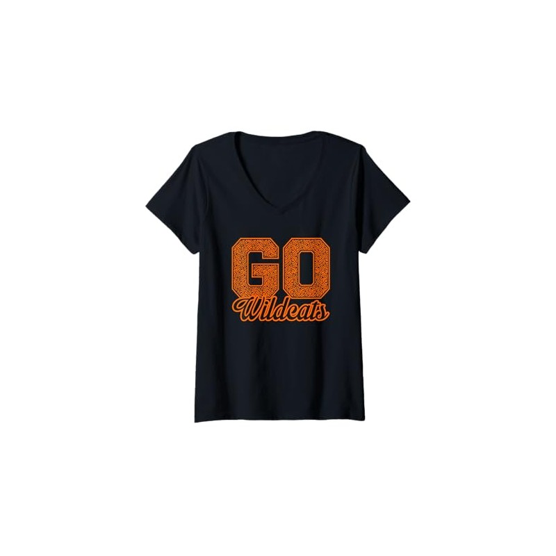 Womens Maxwell Public Wildcats GO! School Pride V-Neck T-Shirt