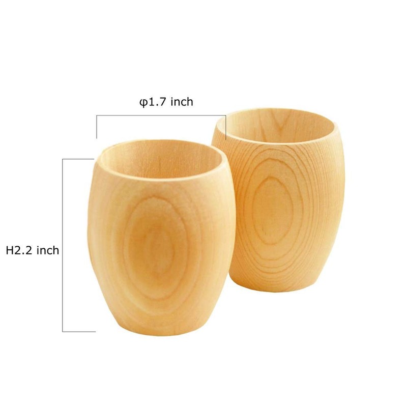 EDOYA Hinoki Wood Sake Cups (Set of 5) Made in