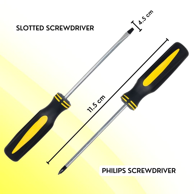 Invero Set of 2 Long Reach Screwdriver Set - Ideal
