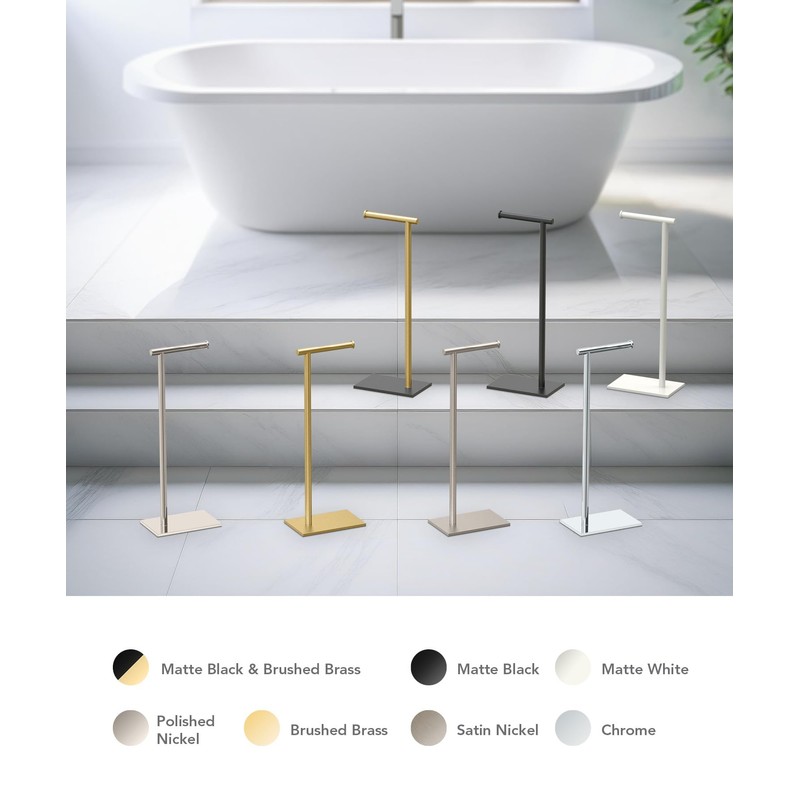 Gatco 1431PN Modern Rectangle Base Freestanding Toilet Paper Holder, 21.25",