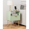 Masupu Nightstand with Charging Station,Mid-Century Modern Bedside Table with Storage