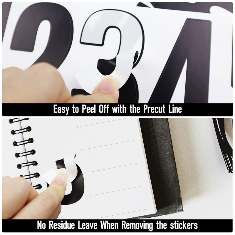 6 Sheets 3 Inch Black Number Stickers for Decoration for