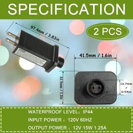 SIGANDG 12V 15W LED Transformer Replacement Class 2 Power Supply for Christmas String Light Inflatable Decorations LED Controller IP44 Waterproof Low Voltage