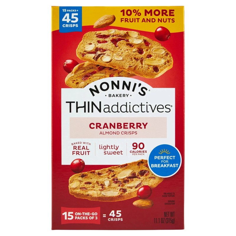 Nonni's 3 Pack - Nonni's THINaddictives Cranberry Almond Crisps 15