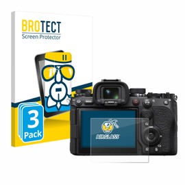 BROTECT Protective Glass for Sony Alpha 1 II (ILCE1M2B) (Pack of 3) Protective Film Tempered Glass [Extremely Scratch-Resistant 9H, Anti-Fingerprint, Ultra Transparent]