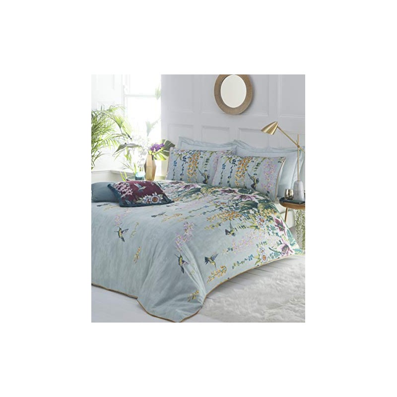 Paoletti Contemporary Hanging Gardens Oxford Pillowcase Set, Mint Green, One