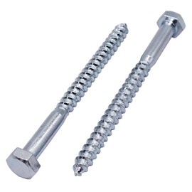 Pack of 10 DIN 571 Galvanised Steel Hexagon Wood Screws M8 x 100 mm, Hexagonal Screw, Key Screws, Hexagon Socket, Carriage Screws (10, M8 x 100 mm)
