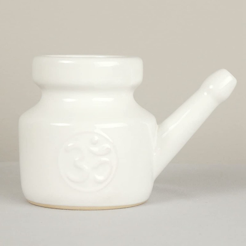 Iunipusy Nose Rinsing Can, 350 ml Ceramic Neti Pot, Robust
