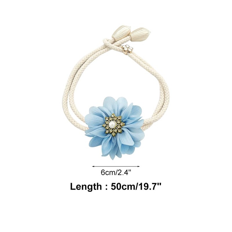 Curtain Tiebacks, 2PCS 3D Fabric Flowers Curtain Holders Adjustable Elegant
