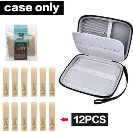 GWCASE Compatible with Vandoren/D'Addario Woodwinds/Sovvid/Glory Saxophone Clarinet Reeds Storage Holder for 12 pcs Reed and Humidity Pack (Box Only) - Grey Inner
