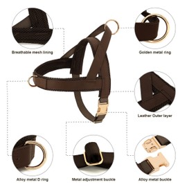 PET ARTIST Dog Harness for Medium Large Dogs,No Pull Dog Harness,Easy to Clean Walk,Durable Quick Fit Dog Vest Harness, Brown M