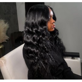 Vietnamese Original Vietnamese Wig Original Burmese Curly Wig Black Women High Quality HD Lace Front Wig RAW 10-30 Inch Hairstyle: baby curly, color: Black, Stretched Length: 12"