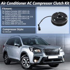 A ABSOPRO Air Conditioner AC Compressor Clutch Kit for Subaru Forester 2007-2013 2.5L for Subaru Impreza 08-14 2.0L 2.5L for Subaru WRX STI for DKV10R AC Compressor Clutch Pulley W/Bearing