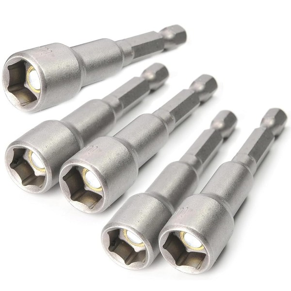 Fixinus 5 Pieces 10 mm Magnetic Socket Wrench Set, 1/4