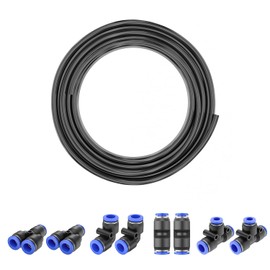 HNJPC PU tube 8mm OD 5mm ID Polyurethane tubing Pneumatic hose air pump Air compressor gas pipe air Black 32.8Ft 10 Meter