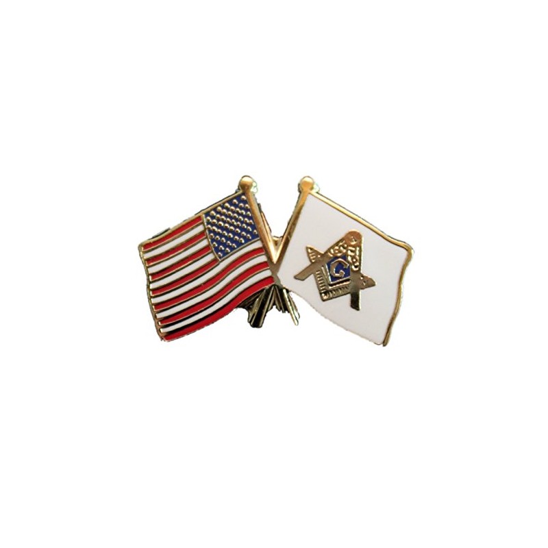 Masonic USA Flag Freemason Patriotic Lapel Pin