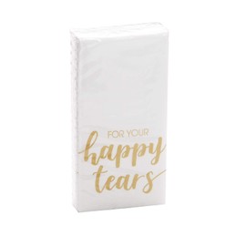 in due Handkerchiefs Tears of Joy 10 x 10 Pieces 'For Your Happy Tears' Gold for Wedding/Wedding