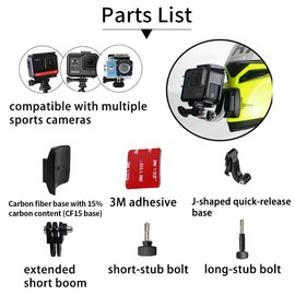 SHOEI RF1400 Chin Mount Kits Made for Z8 NXR2 X-SPR PRO Camera Mount Kit Customize Base Compatible with Gopro Hreo Insta360 Srago DJI Etc. (Aluminum Alloy Base)