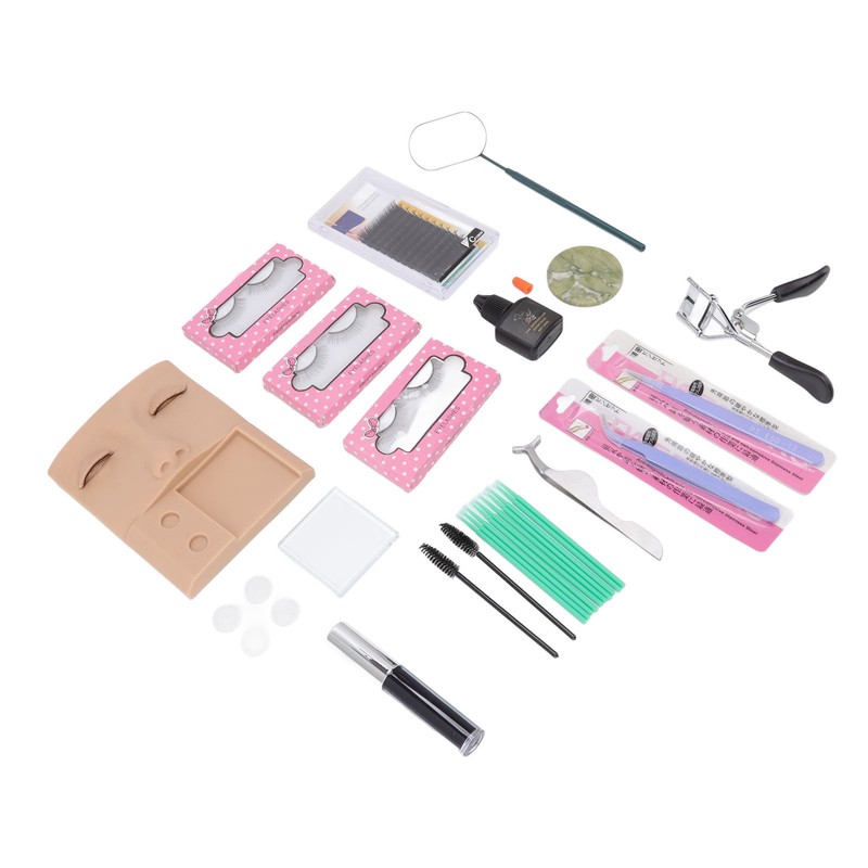 3 in 1 Eyelash Extension Kit Mannequin Head False Lashes