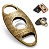CIGARLOONG Cigar Cutter Bronze Engraved Double Stainless Steel Blade Cigar