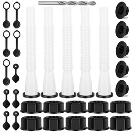 Oraivy Gas Can Spout Replacement, Old Style Gas Can Nozzle for 1/2/5/10 Gal Gas Can, 5-Kit Flexible Pour Nozzle, Upgrade Fuel Can Spout, Anti-Spill, White