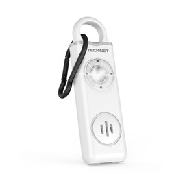 TECKNET Rechargeable Personal Safety Alarm for Women, 130dB Self Defense Keychain Alarm with SOS Strobe Light, Low Battery Notice, Loud Siren Safety Keychain for Girls Kids Elderly - White