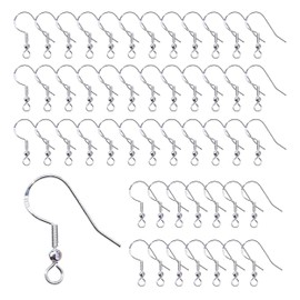 50 Pcs Silver Earring Hooks for Jewellery Making - 925 Sterling Silver, Hypoallergenic Fish Hook Earring Wires, Earring Making Supplies, Jewellery Findings for DIY Earring Jewellery Making