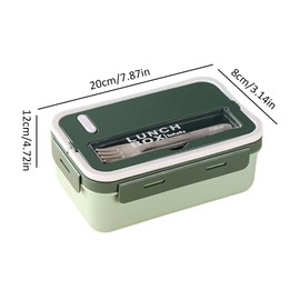 ikasus 1100ML Bento Box Adult Lunch Box, Bento Lunch Containers for Adults, Modern Minimalist Design Bento Box with Utensil Set, Leak-Proof Lunchbox Bento Box for Sealed Insulated (Light Green)