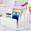 4 Section Acrylic File Organizer for Desk, White Acrylic Desk