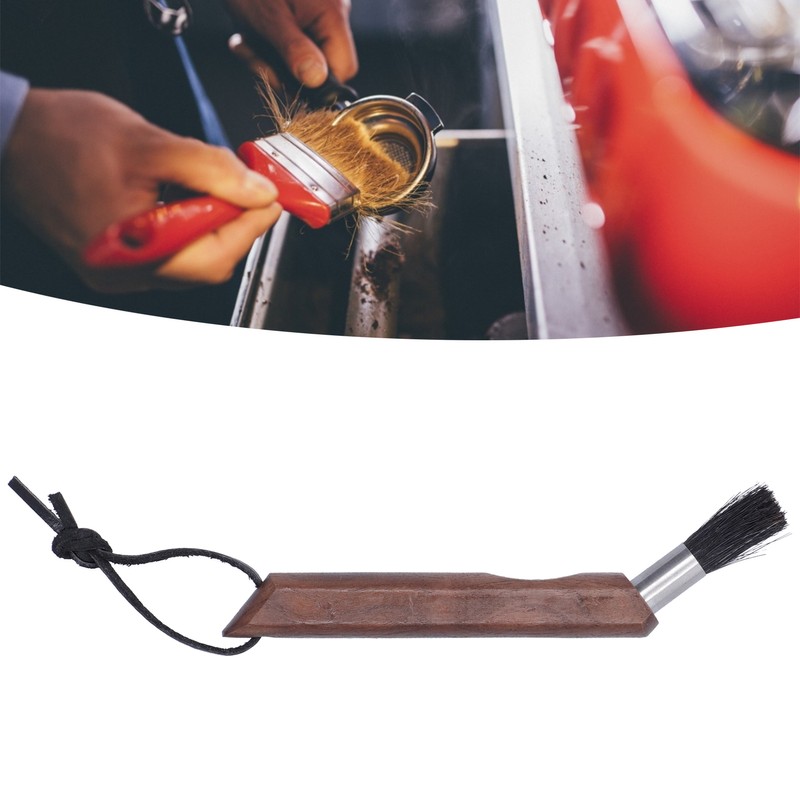Coffee Grinder Cleaning Brush Curved Wood Handle Brush for Home