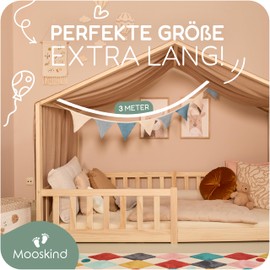 Mooskind Fabric Bunting in 3 Colours - Garland Nursery Made of 100% Organic Cotton - Handmade Wall Decoration for Baby Room & House Bed - Bunting Garland for Girls & Boys - Muslin Decoration