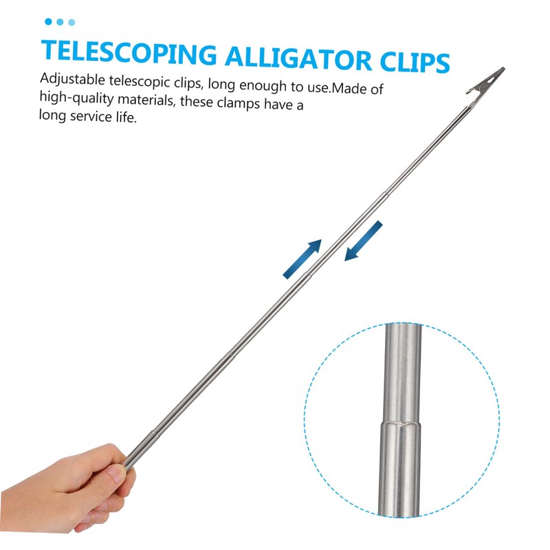 TEHAUX 1set Telescopic Alligator Clips Durable Clamps for Cards Signs