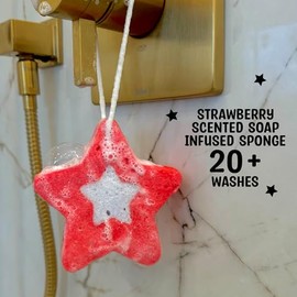 Polished Punk Polished Punk - All-Natural Soap-Infused Sponge for Kids and Tweens, Gentle on Skin, 20+ Uses (Strawberries and Dreams)