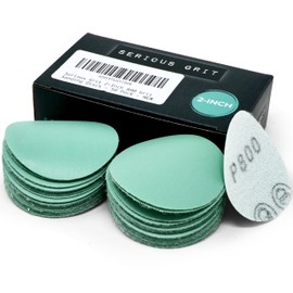 Serious Grit - 2-Inch 800 Grit Sanding Discs - Heavy-Duty Hook & Loop Film Discs - Sandpaper for Woodturning and DA Sanders - 50 Pack Box