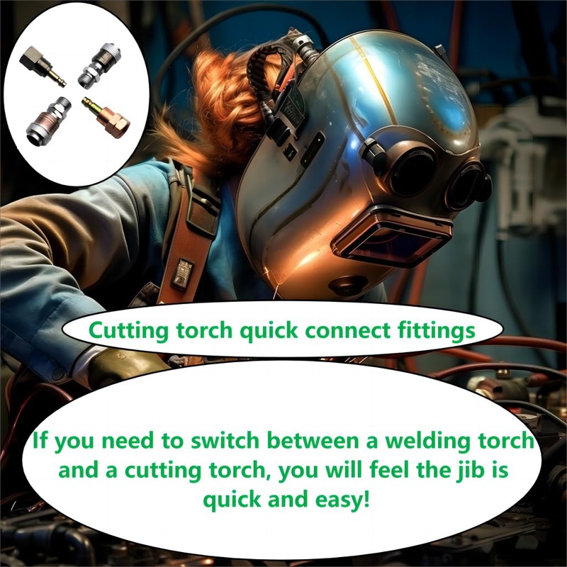 Oxy Acetylene Torch Quick Connects Fittings | Upgraded QDB10 Set