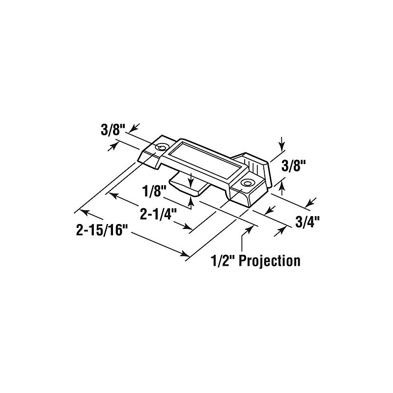 Prime-Line F 2783 Sash Lock, 1/2 In. Latch Projection, Fits