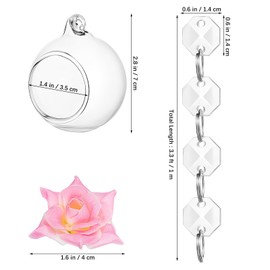 Cabilock 0.78 Inch Acrylic Beads Clear Garland Strands with Acrylic Gems for Wedding Decor and Hanging Tea Light Candle Holders Centerpieces