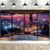 10X8ft City Landscape Backdrop Modern Office Backdrop, Night Modern City