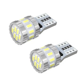 BORDAN T10 LED White Explosive Light with Built-in Canceller Position Lamp, License Plate Light, Room Lamp, Heavy Duty, Non-Polarized, 3014 LED Element 6000K, DC12V, 2.4W, Pack of 2