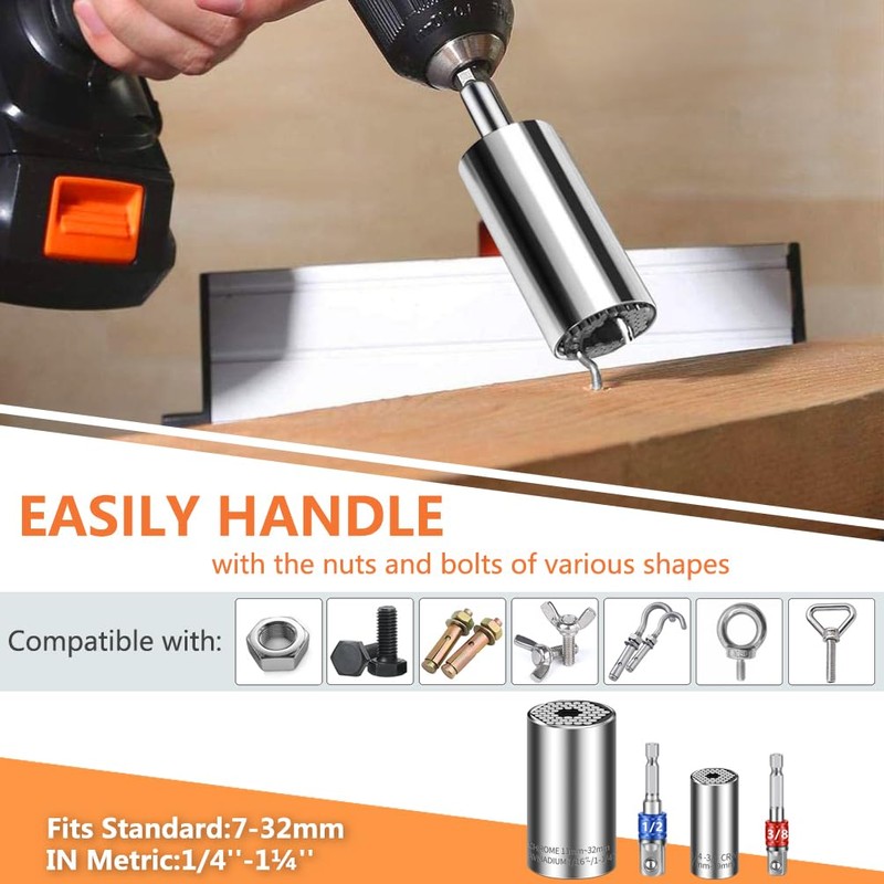 Athlife Universal Socket Set (7-19mm 11-32mm) Super Socket For Unscrew