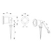 Pivoting Garden Spotlight with Ground Spike and 5 Metre Connection