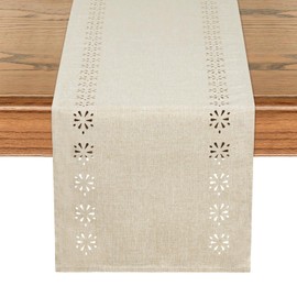 LOMOHOO Table Runner Beige Modern 32 x 180 cm Boho Runner Table Modern Table Runner Linen Table Runner Outdoor Tablecloth Washable for Kitchen Dining Table Birthday Party Wedding Christmas Table