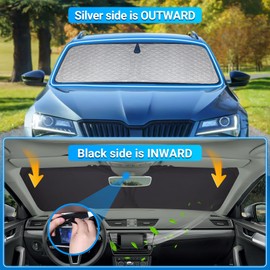 XCBYT Sun Protection Car Windscreen for Skoda Superb 2016-2024, Thickened Sun Visor Windscreen Cover, Foldable Windscreen Cover, UV Protection